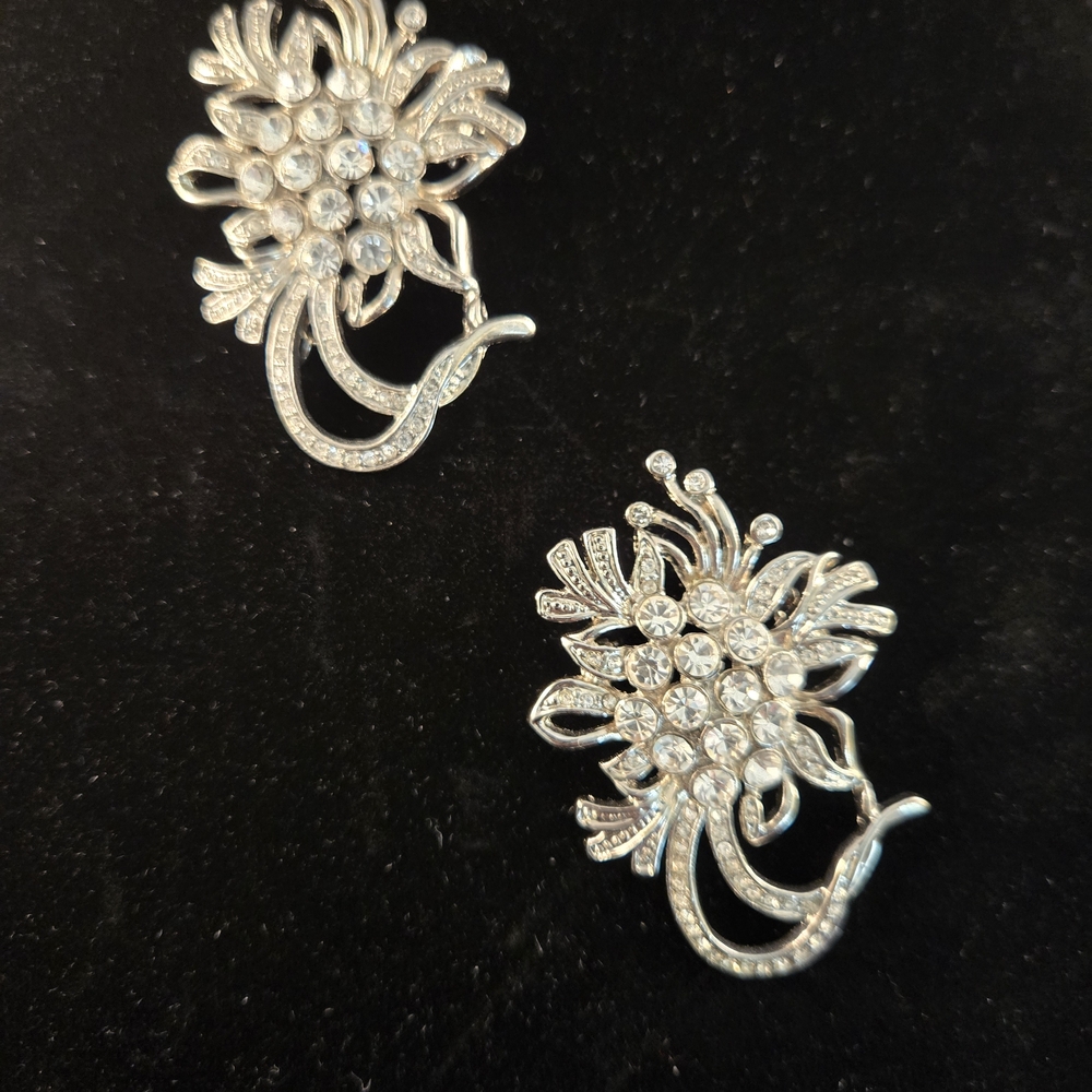Stanley Silver Crystal Brooch Set